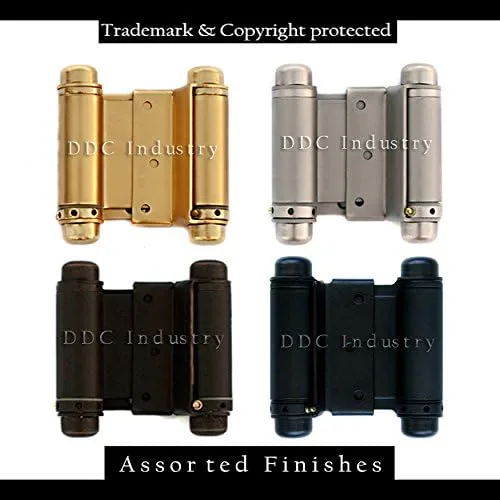 Vista 2 de Bisagras de resorte de 3 pulgadas para puerta de cafetería, bisagra de resorte de barril de doble efecto en níquel satinado