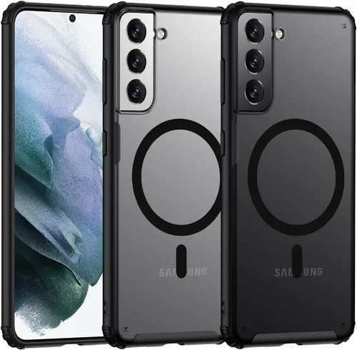 Vista 8 de TIANNIUKE Funda magnética para Samsung Galaxy S21 Ultra, translúcida mate antihuellas, compatible con MagSafe, ajuste delgado, a prueba de golpes