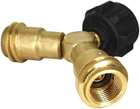 Vista 2 de Conector divisor de gas propano de 2 vías, adaptador en T para cilindro de tanque de propano de 20 libras, funciona con cámper, cilindro, linterna
