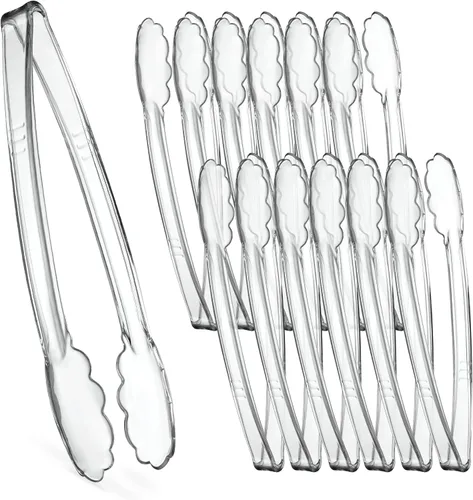 Vista 12 de Plasticpro Juego Combinado de Pinzas para Servir Negras Reutilizables de Servicio Pesado - 4 Piezas (7.5'', 9'', 12'') para Cocina, Barbacoa