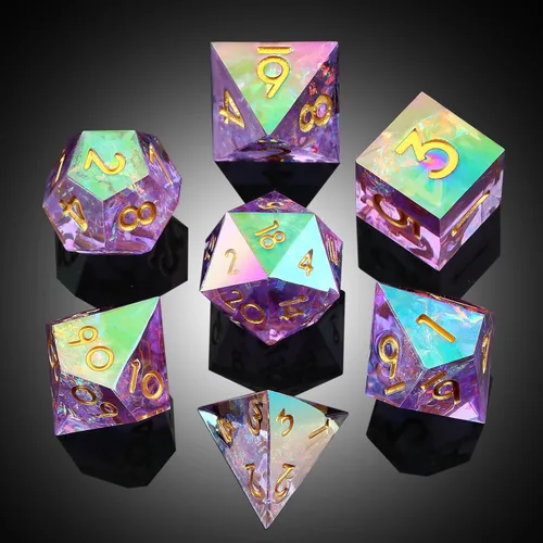 Vista 97 de DNDND Dados de Resina Ojo DND de Borde Afilado Dado de D&D con Estuche de Regalo para Juego de Dungeons and Dragons (Ojo de Dragón Verde)