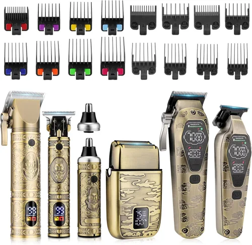 Qreeyx Cortadora de pelo profesional inalámbrica para hombres – Cortadora de pelo Zero Gap T-Blade Trimmer Eléctrica de lámina y recortadora de pelo