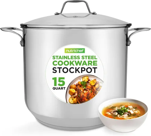 Vista 9 de NutriChef Olla de acero inoxidable de 2 cuartos de galón con tapa, cacerola resistente con asas ergonómicas, para todas las estufas