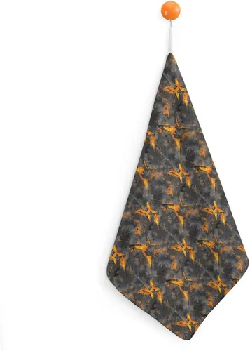 Decorative Hand Towels for Bathroom - Retro Guitar Graffiti Print Soft Absorbent Small Bath Hand Towels for Kitchen, Farmhouse, Spa, Hotel, Guest