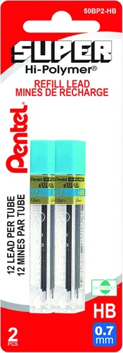 Vista 16 de Pentel Super Hi-Polymer repuesto de mina, 3/100 pulgadas, Gris
