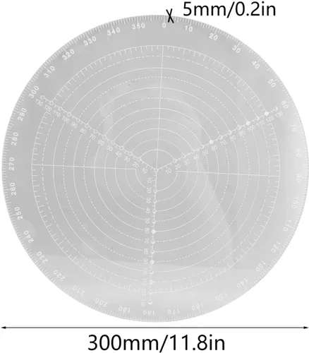 Vista 2 de Brújula de búsqueda central redonda de 11.8 pulgadas, brújula acrílica transparente para carpintería, herramienta de centrado de calibre circular