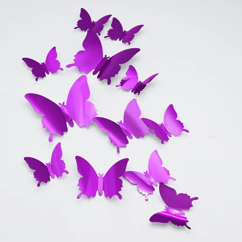Vista 8 de CAYUDEN - Calcomanías de pared 3D de mariposa, 24 piezas extraíbles de 3 tamaños 3D de mariposa azul para decoración de pared, calcomanías de pared
