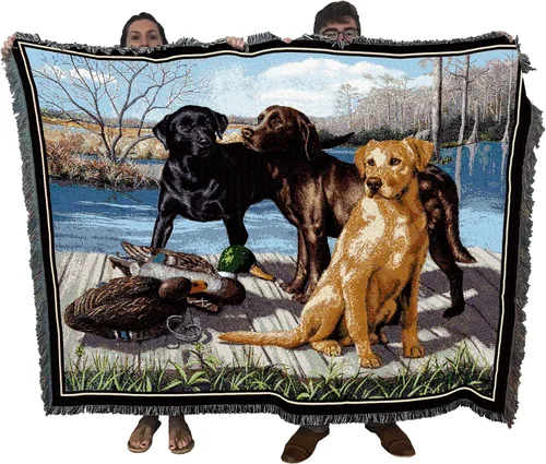 Pure Country Weavers Manta de laboratorio The Board Meeting Labrador Retriever por Bob Christie - Regalo para los amantes de los perros - Manta de