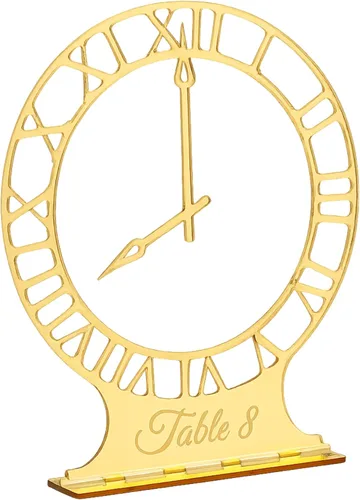 Wedding Table Numbers, Personalized Laser Cut Clock, Freestanding Modern Centerpieces, Reception Decor, Custom Number Holders, Clock Table Numbers,
