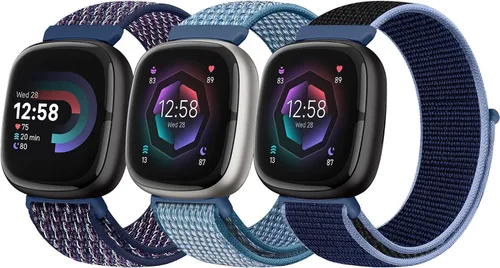 Vista 12 de Bcuckood Correa de nailon compatible con Fitbit Sense 2/Fitbit Sense/Fitbit Versa 4/Fitbit Versa 3 Bandas, para mujeres y hombres, correa de nailon