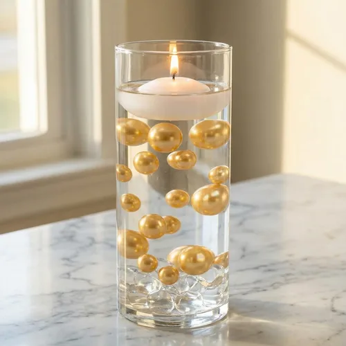 Vista 3 de 140 perlas para relleno de jarrón, sin agujero, cuentas de maquillaje para jarrón, cuentas de maquillaje para soporte de brochas para decoración