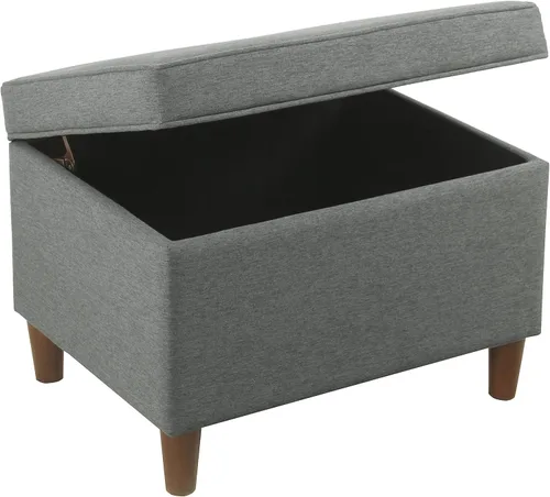 Vista 22 de HomePop Decoración para el hogar K7646-A877 Otomana tapizada moderna rectangular de almacenamiento Otomana con tapa con bisagras