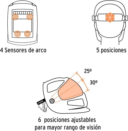 Vista 4 de Soldadura de máscara digital, sombra 9 a 13, Truper Expert