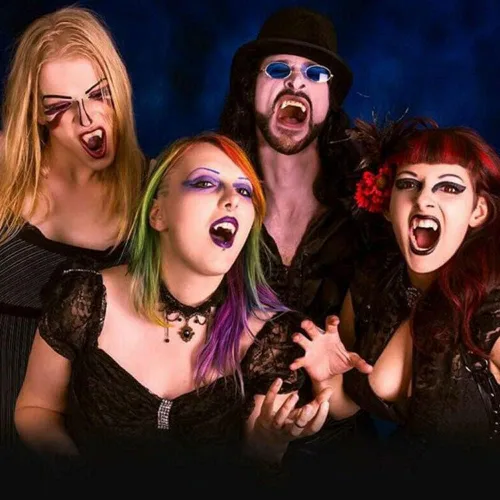 Vista 7 de AIYAYI Gargantilla de fiesta de Halloween con 3 pares de colmillos de dientes de vampiro S Resina