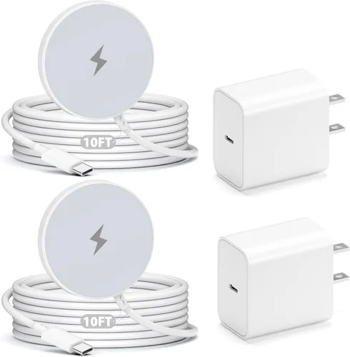Vista 8 de Cargador inalámbrico magnético de 6 pies, 15 W rápido para cargador Mag-Safe con bloque de carga rápida USB C para Apple iPhone 16 Pro Max/16 Pro/16