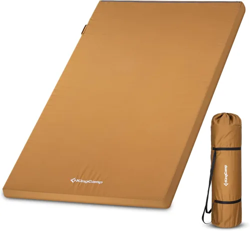 Kingcamp Comfort XXL Wide Perforated PU Foam Cot Mattress, Portable Roll Up Camping Mattress Cot Mat, Sleeping Mat with Roll Helper for Cot pad