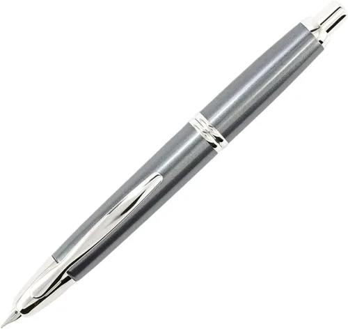 Vista 24 de PILOT Vanishing Point Collection - Pluma estilográfica recargable y retráctil, barril carbonesco negro con detalles de rodio, tinta azul, punta
