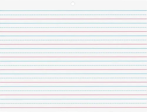 Vista 3 de Pacon Tableta a rayas elevadas multisensorial, blanco, 5/8" x 5/16" x 5/16" a rayas 10-1/2" x 8", reglado largo, 40 hojas