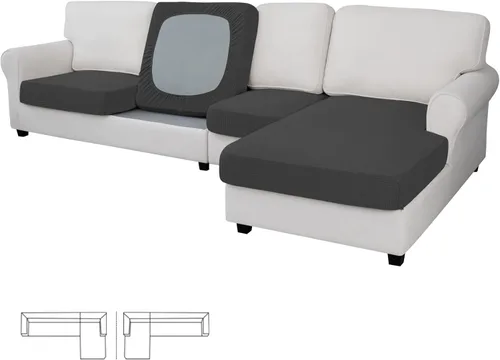 Vista 21 de Easy-Going - Funda de cojín elástica individual para sofá biplaza, sillón, funda de cojín protectora, suave, flexible con parte inferior elástica