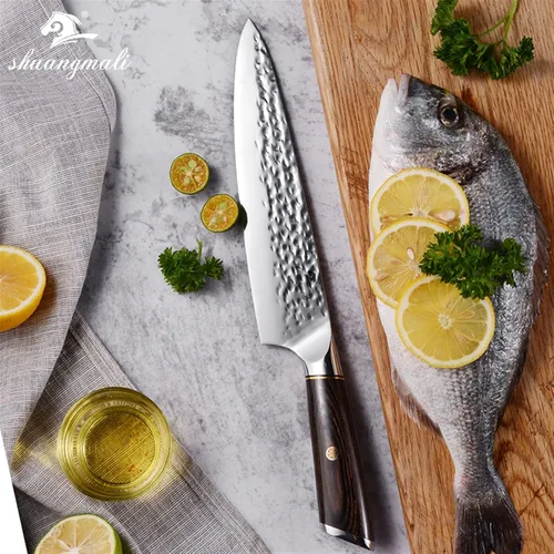 Vista 3 de GOND 8 Inch Chef Kitchen Knife High Carbon Stainless Steel Cooking Tool Slicing Knives Cutting Meat Vegetable Kitchen Knives Sharp Chefs Steak