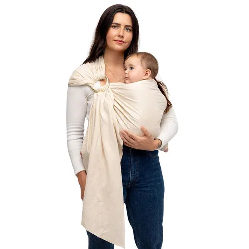 Vista 14 de WildBird - Portabebés de Anilla - 0-36 Meses (hasta 35 libras) - Estándar (74") Anillo Willow y Dorado - Transporte Frontal, en Cadera o Espalda