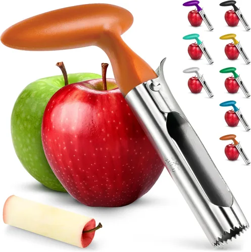 Vista 24 de Zulay Kitchen Herramienta Premium para Descorazonar Manzanas - Hojas Ultra Afiladas de Acero Inoxidable y Serradas para Descorazonar Fácilmente