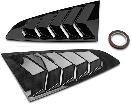Vista 4 de Persianas laterales de ABS para ventana trasera de aire, para Ford Mustang 2015, 2016, 2017, 2018, 2019, 2020, 2021, 2022 (negro brillante)