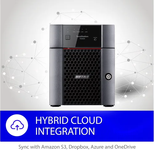 Vista 5 de BUFFALO TeraStation 3420DN NAS de escritorio SMB de 4 bahías de 8 TB (2 x 4 TB) con discos duros incluidos Almacenamiento conectado a red