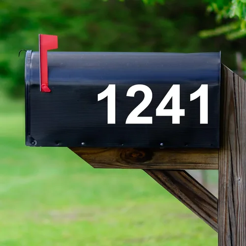 Vista 6 de Calcomanías para buzón Calle # Números de dirección Característica personalizada Adhesivos para buzón de correo Letras de vinilo VWAQ-CMB2 (negro)
