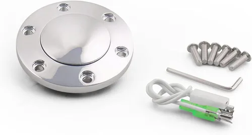 Vista 5 de MR HELLO Volante de 15 Pulgadas, Estilo Clásico de Grano de Madera, 3 Soportes, Remachado, 380mm, 6 Pernos, con Botón de Bocina (orificio largo)