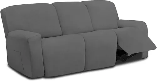 Vista 53 de Easy-Going Funda elástica de microfibra extragrande para sofá biplaza reclinable seccional, suave vellón ajustable a tu sofá de 2 cuerpos, lavable