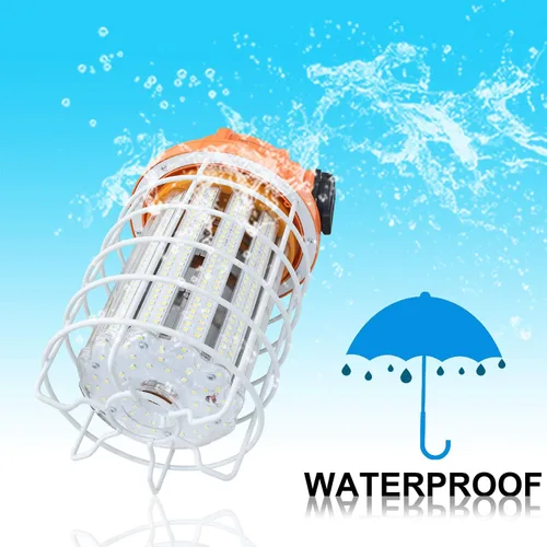 Vista 3 de NS Luz de trabajo temporal LED de 100 W, 15500 lúmenes, luz blanca diurna 5000 K, polvo IP64 e impermeable, cubierta de acero inoxidable para taller