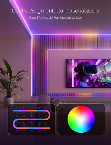 Vista 8 de Govee COB - Tira de luz LED Pro, luces LED para dormitorio, compatible con Alexa, Google Assistant y Matter, luz RGBICW con blanco cálido, tira