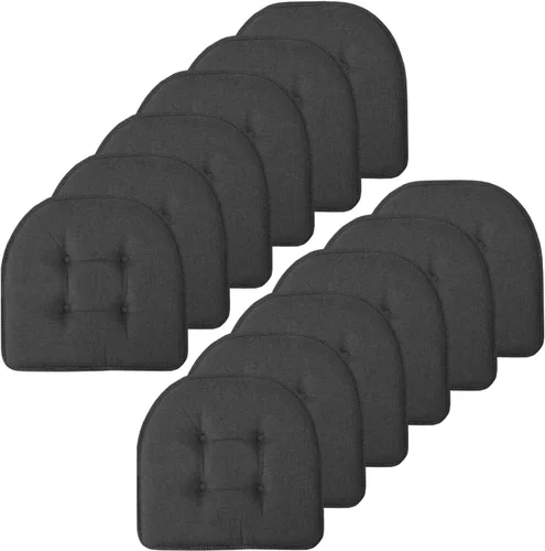 Vista 39 de Sweet Home Collection - Cojín de espuma viscoelástica para silla con capitoné, antideslizante, en forma de U, de 17 x 16 pulgadas, a cuadros Cuadros