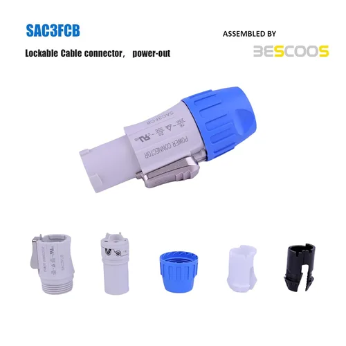 Vista 3 de Toronce SAC3FCA a SAC3FCB PowerCon AC 14 AWG de alimentación para haz de pantalla LED, cabeza móvil, cable de extensión de luz Speakon (3 pies)