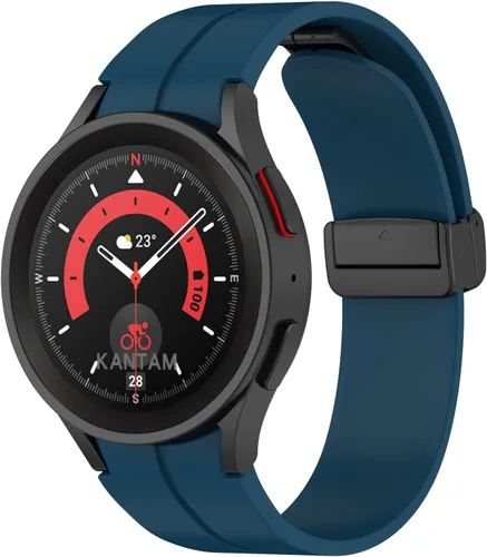 Vista 17 de Galaxy Watch 5 Pro Bandas de 45mm, Correa Deportiva de Silicona sin Espacios Compatible con Galaxy Watch 7 6 5 4 de 44mm 40mm Correa de Reemplazo
