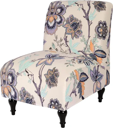 Vista 35 de Iauddy Funda para Silla de Acento Slipper sin Brazos Slipcover, Elástica de Spandex Extraíble Tela Jacquard Funda Antideslizante para Silla