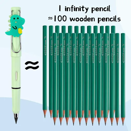 Vista 3 de 10 lápices infinitos, lápiz eterno sin tinta con borrador, lindo lápiz Forever con 10 puntas de repuesto, lápices eternos de escritura ilimitada