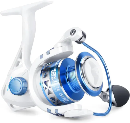 Vista 18 de KastKing Centron & Centron Lite Carretes Giratorios, Tamaño 500 es Perfecto para Pesca en Hielo, Hasta 17.5 lbs de Arrastre Máximo, Relación
