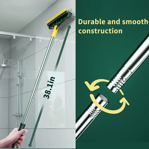 Vista 5 de Escoba mágica de silicona multifuncional 3 en 1 escoba mágica y cepillo para barrer agua y limpieza del pelo de mascotas, baño, patio, cocina, pared