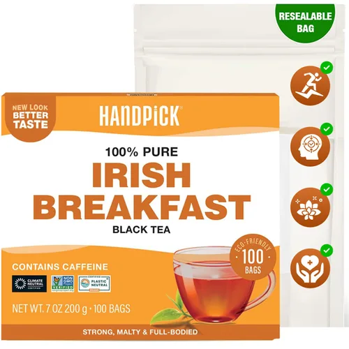 Vista 25 de HANDPICK, Bolsitas de té de menta, bolsitas de té ecológicas - 100 unidades Sin cafeína, sin OMG Sabor a menta, fresco y refrescante Directo