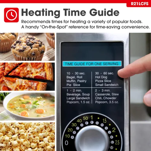 Vista 4 de Horno de microondas de alta resistencia con temporizador de dial, 1000 vatios, 120 voltios, talla única