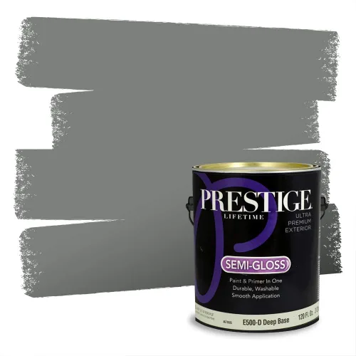 Vista 23 de Prestige Paints - Pintura exterior e imprimación en uno, 1 galón, plano, compatibilidad comparable con el color menta «Whipped Mint» de Behr