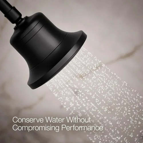 Vista 4 de Kohler 33631-G-BL Cinq™ Ducha redonda de función única con filtro, 1.75 gpm, negro mate