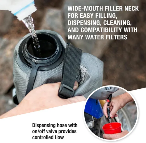 Vista 6 de Giant Loop Botella de agua Cactus Canteen, Reserva de agua plegable y colapsable para beber 1,2,3,5-Galones (1-Galón)