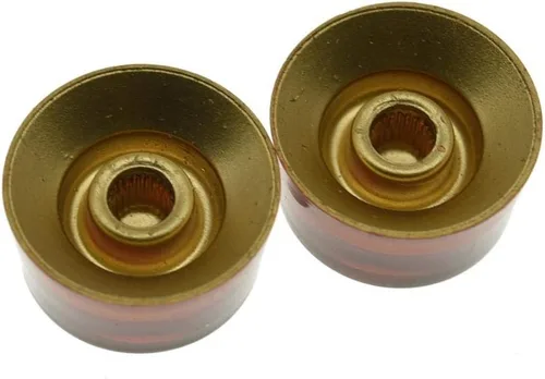 Vista 3 de Dopro 2 piezas EE.UU. (Imperial) LP Manetas de velocidad de guitarra 24 ranuras finas Control para EE.UU. Les Paul/CTS Pots Ámbar