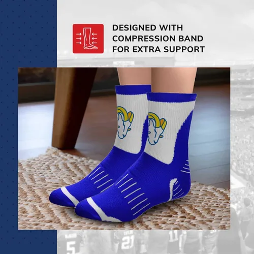 Vista 3 de For Bare Feet NFL Performance Quarter Length Socks - Polyester Blend - Men and Woman - Unisex - High-Performance