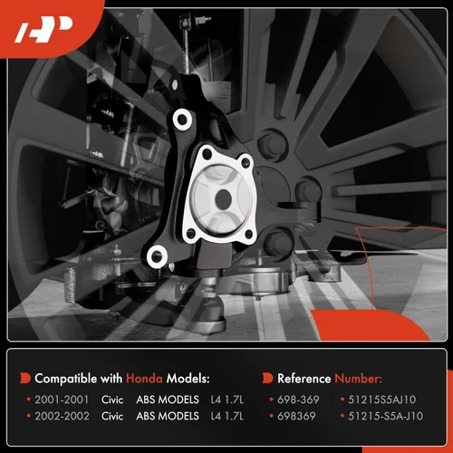 Vista 2 de A-Premium Nudillo de dirección de suspensión delantera izquierda compatible con Honda Civic 2001 2002 1.7L, lado del conductor