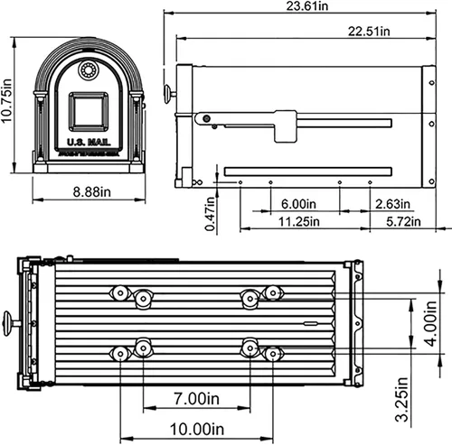 Vista 11 de Buzones Gibraltar Garrison GM160VBEC buzón de acero galvanizado bronce veneciano de gran capacidad, para montaje en poste