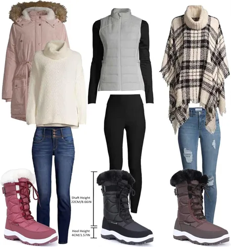 Vista 6 de CIOR Women's Waterproof Winter Snow Boots Warm Faux Fur Lined Anti-Slip Cold Weather Boots